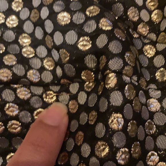 Anthropologie James Coviello dress black/gold/gray circles strapless sz 4 - Picture 5 of 7